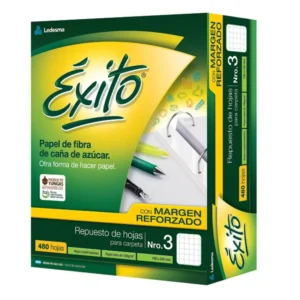 REPUESTO EXITO 480 HOJAS, MARGEN REFORZADO, RAYADO/CUADRICULADO