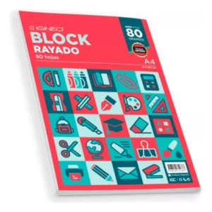BLOCK IGNEO A4, RAYADOS/CUADRICULADOS