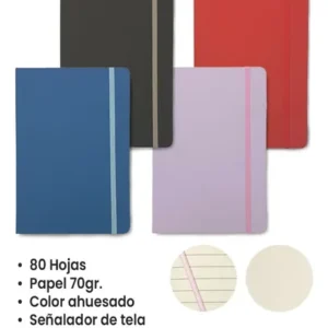 LIBRETA 80 HOJAS LISOS, CARBEST VARIOS COLORES