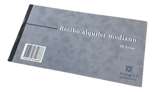 RECIBO ALQUILER MEDIANO 40 HOJAS, IGNEO