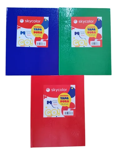 CUADERNO SKYCOLOR A3 TAPA DURA 50 HOJAS, RAYADOS