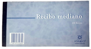 RECIBO MEDIANO IGNEO 40 HOJAS