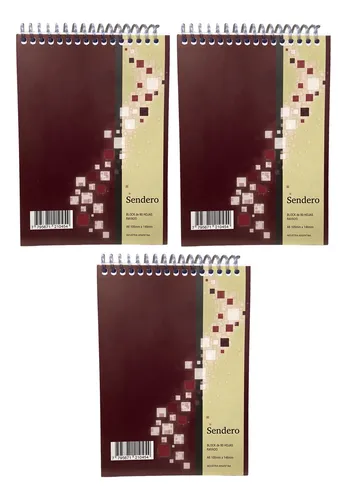 BLOCK SENDERO 80 HOJAS CON ESPIRAL, A6 RAYADOS/CUADRICULADOS
