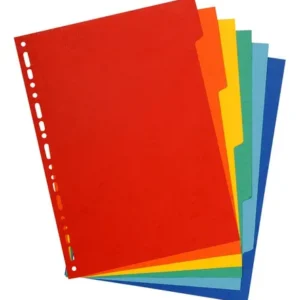 SEPARADOR DE CARPETA SKYCOLOR CON INDICE, X5 COLORES SURTIDOS, A4 O OFICIO