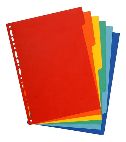 SEPARADOR DE CARPETA SKYCOLOR CON INDICE, X5 COLORES SURTIDOS, A4 O OFICIO