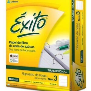 REPUESTO EXITO TRADICIONAL 480 HOJAS, RAYADOS/CUADRICULADOS