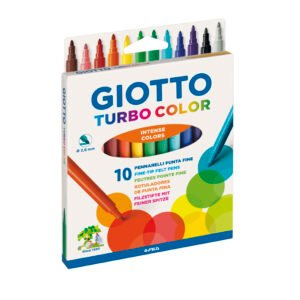 MARCADORES DE COLORES GIOTTO TURBO COLOR, X10 COLORES (FELPAS)
